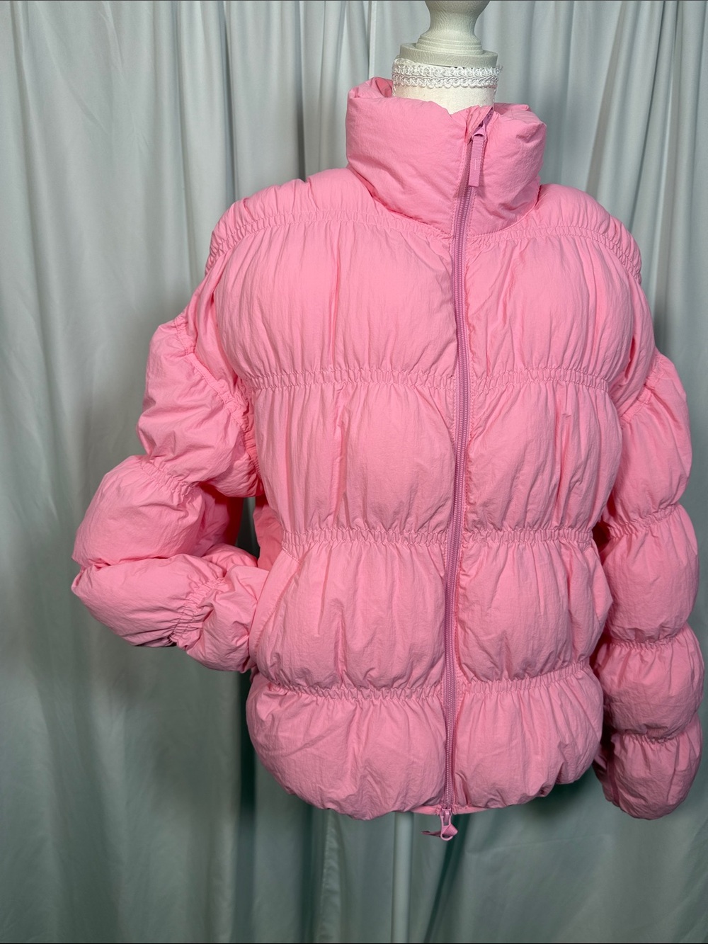 JoyLab Bubble Puffer Jacket in Pink - Picture 3 of 9